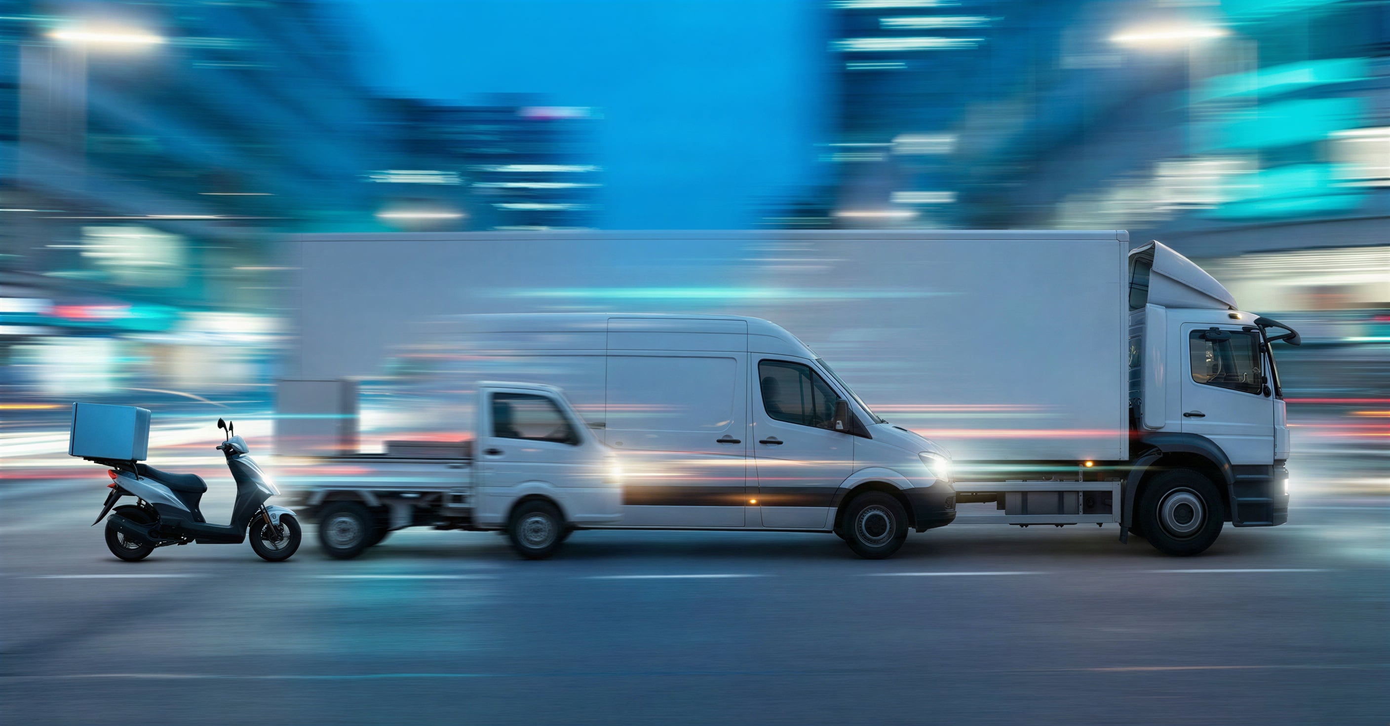 Delivery truck on the road